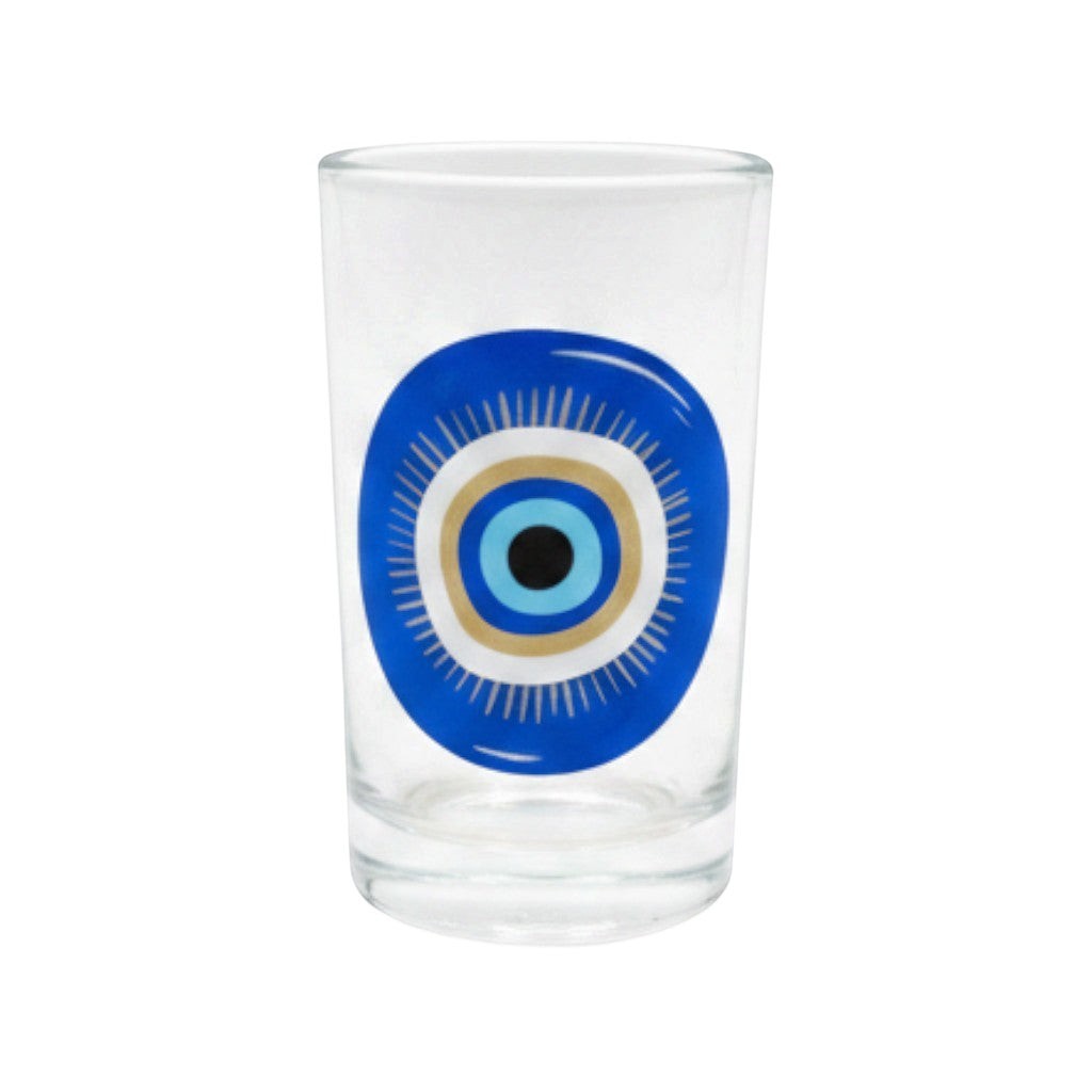 Round Blue Mati - Small Glass