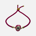 Magenta Crystal‑Set Mati - Adjustable Cord Bracelet