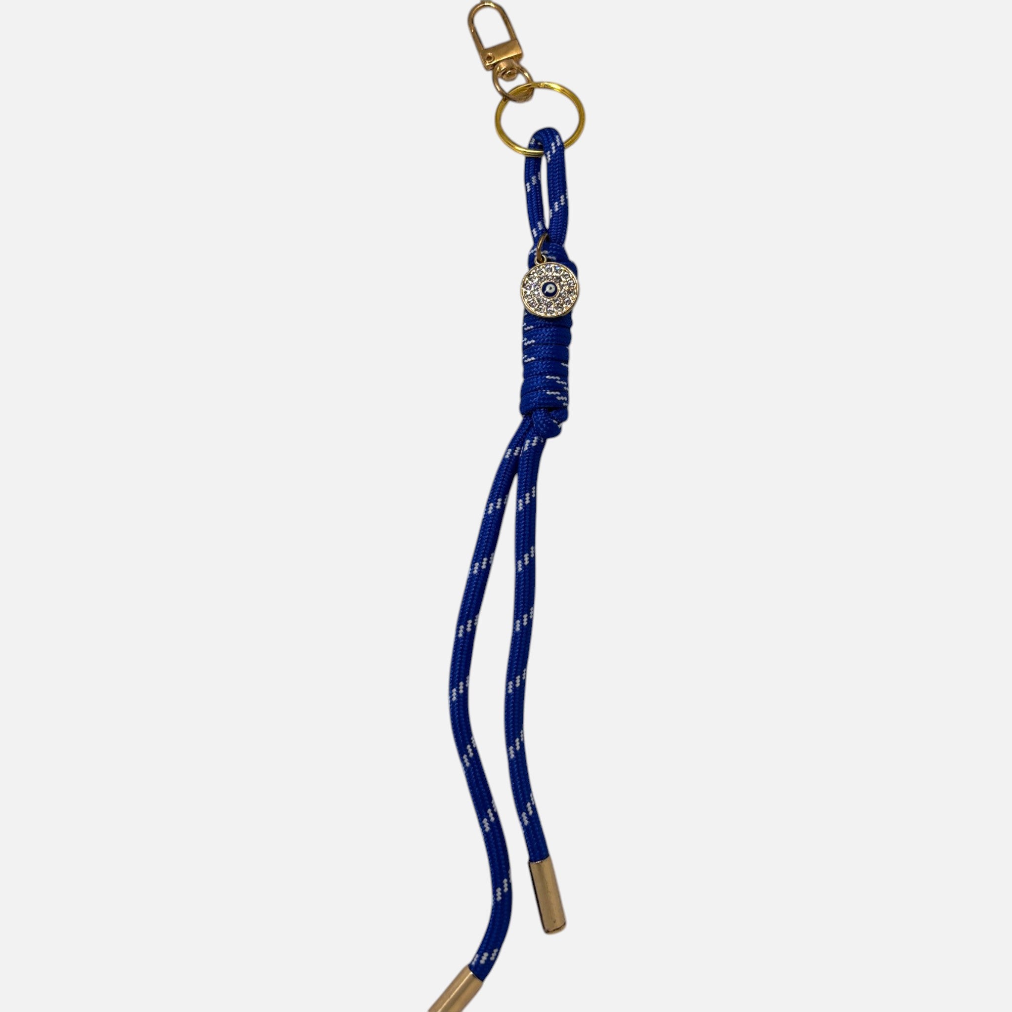 White & Blue Cord Keychain