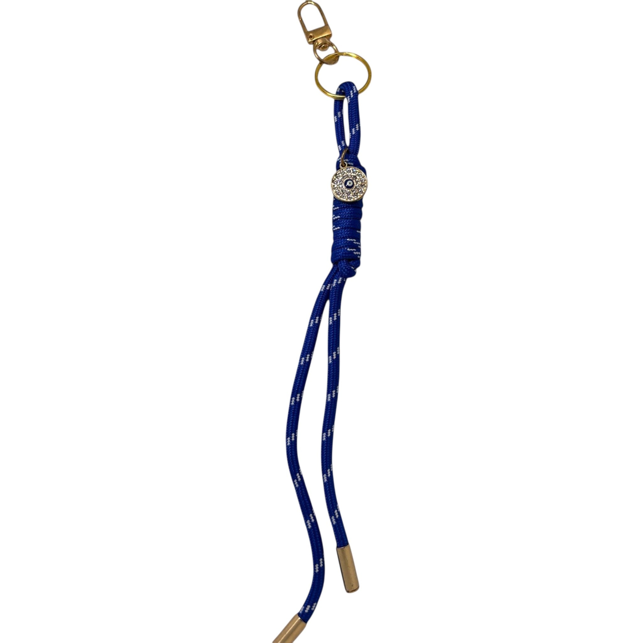 White & Blue Cord Keychain