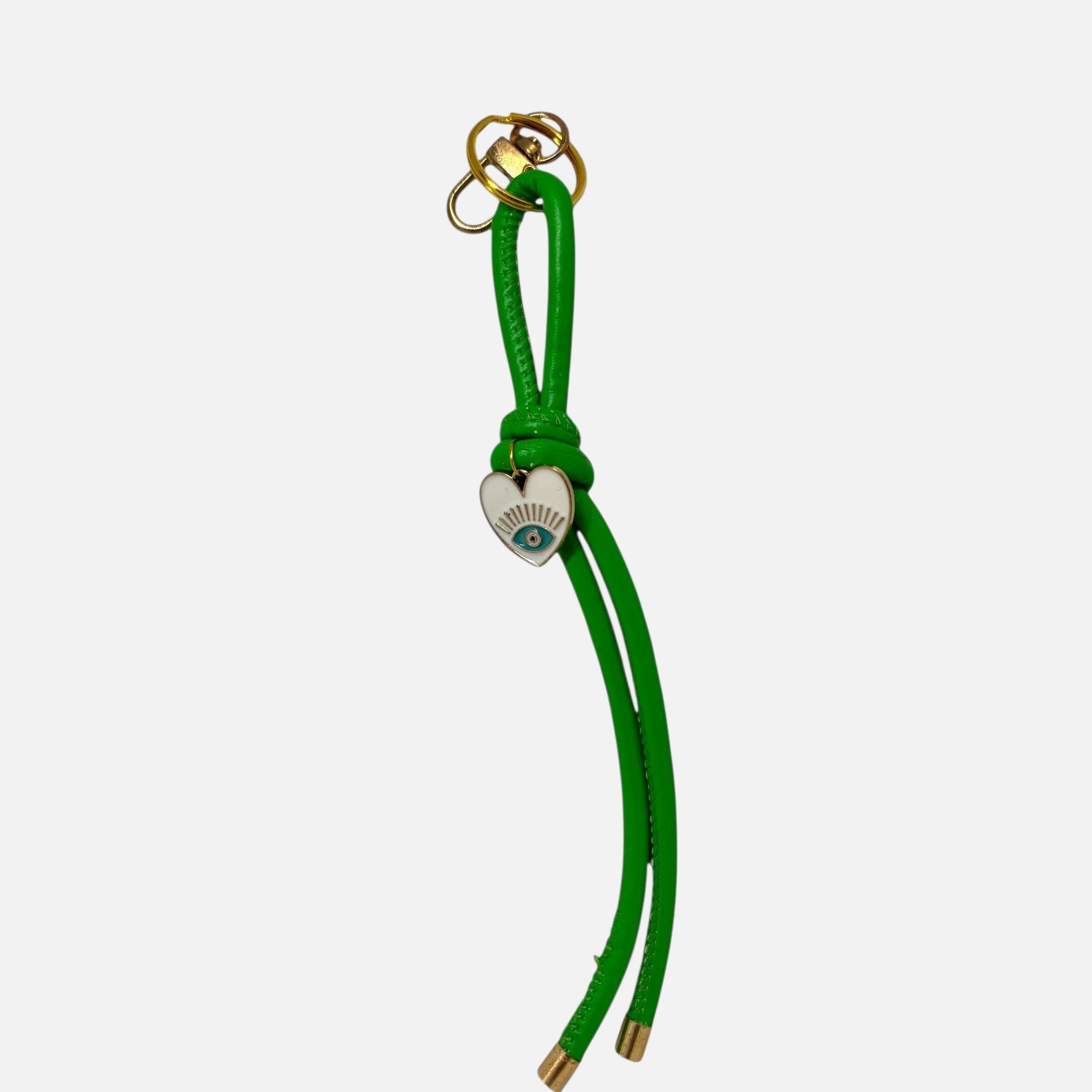 Green Leather Keychain