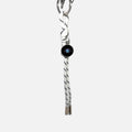 Woven Cord Mati Keychain – White & Black