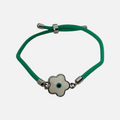 Silver White Flower Mati  -  Adjustable Cord Bracelet
