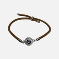 Silver Brown Classic Crystal Mati - Adjustable Cord Bracelet