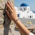 Silver Brown Classic Crystal Mati - Adjustable Cord Bracelet