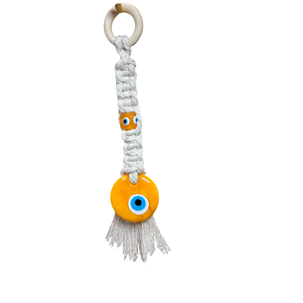 Macrame - White & Orange Wall Charm