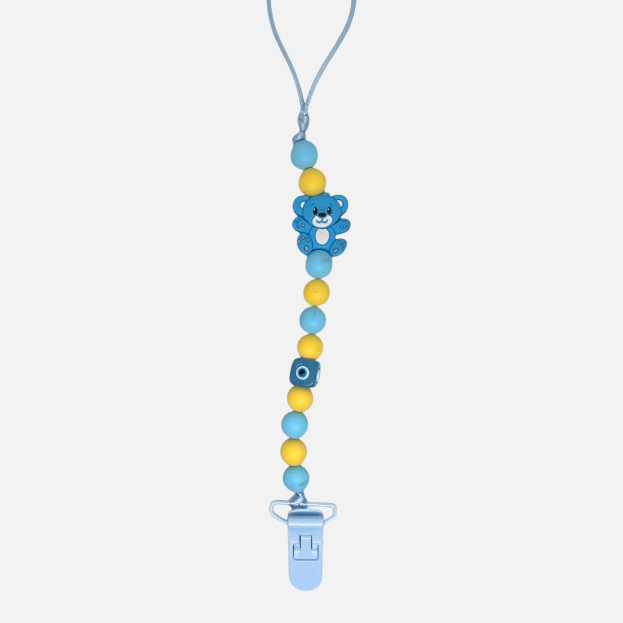 Blue Teddy & Yellow Beads