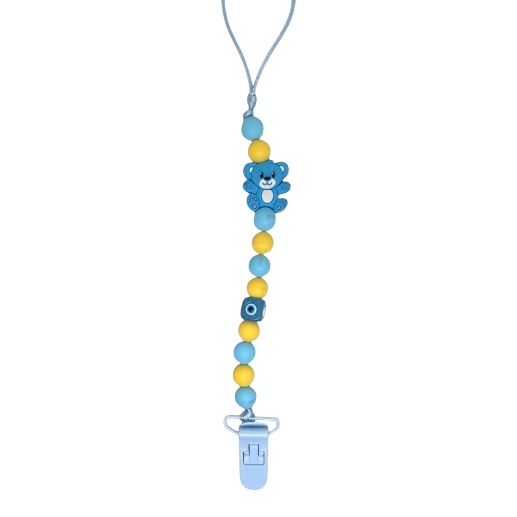 Blue Teddy & Yellow Beads