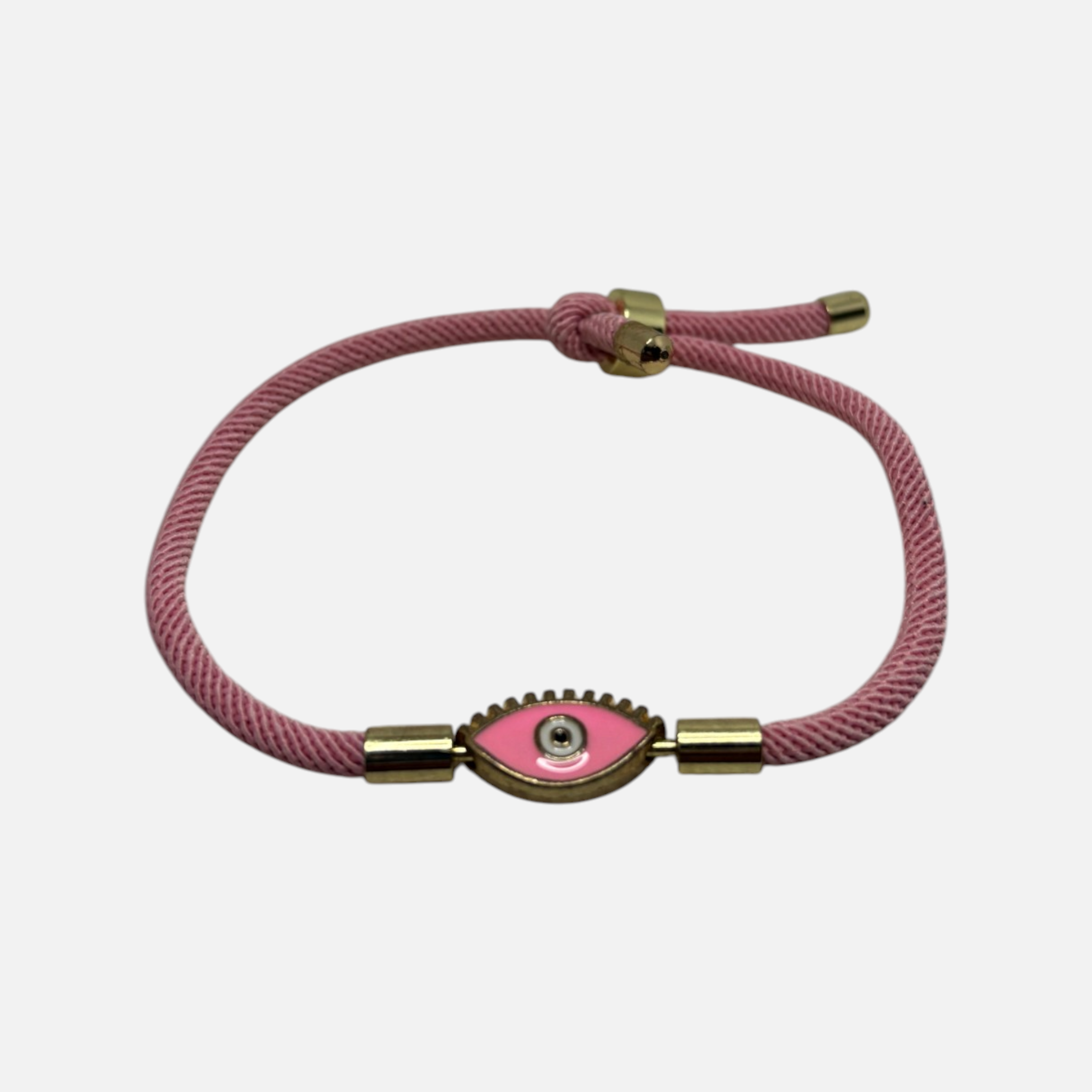 Pink Enamel Mati Cord - Adjustable Cord Bracelet