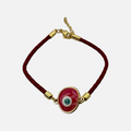Red Marbled Mati - Adjustable Cord Bracelet
