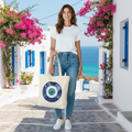 White Sequin Mati Tote Bag