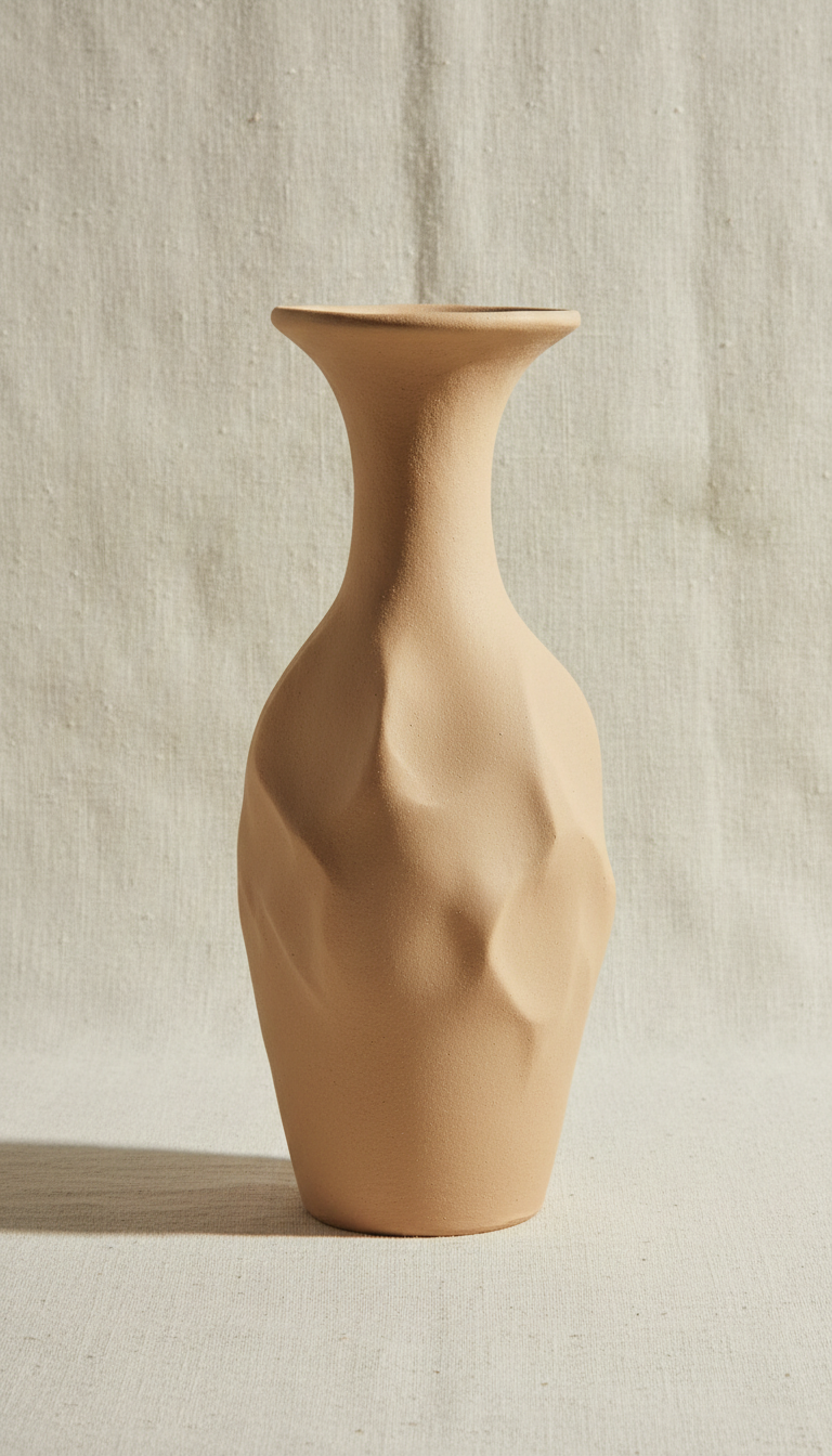 Tall Sculpted Ceramic Vase