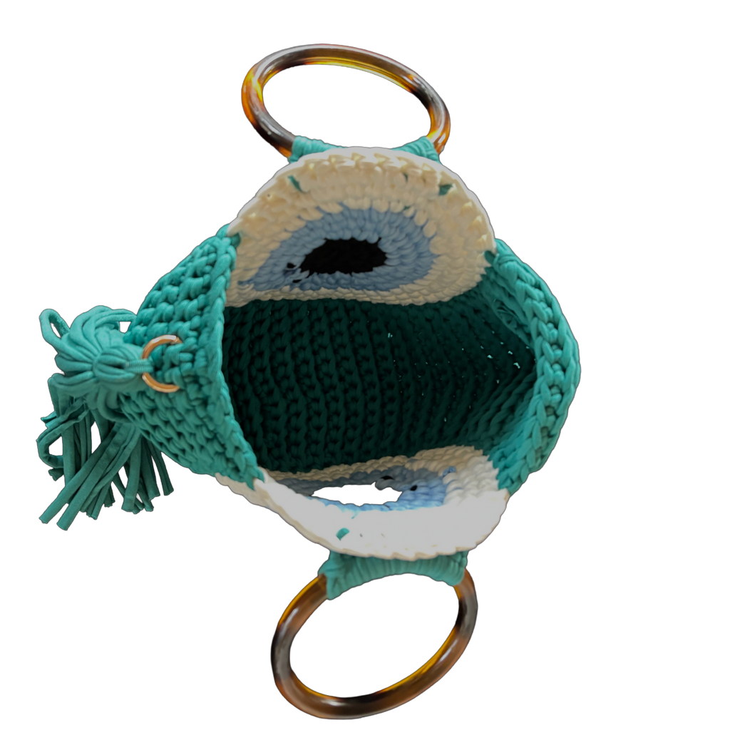 Crochet Mati Hand Bag - Green