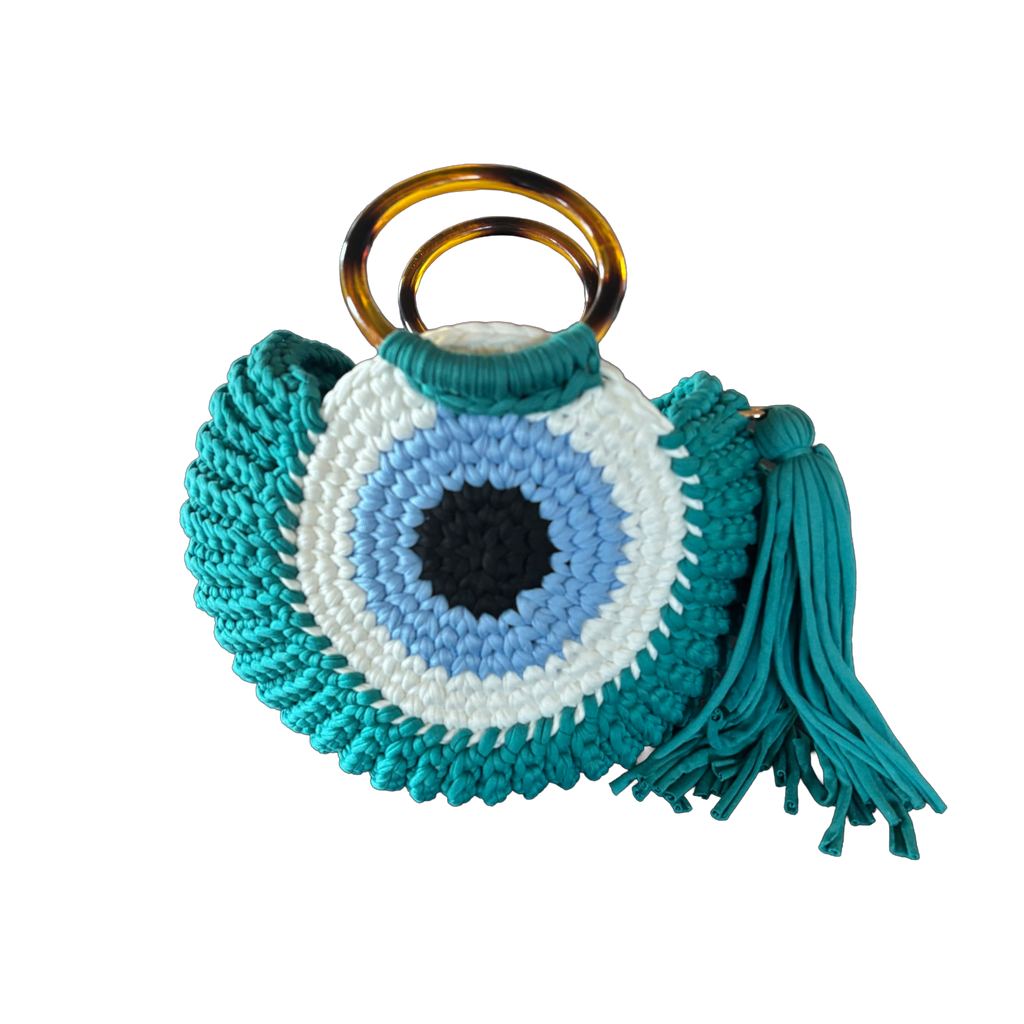 Crochet Mati Hand Bag - Green