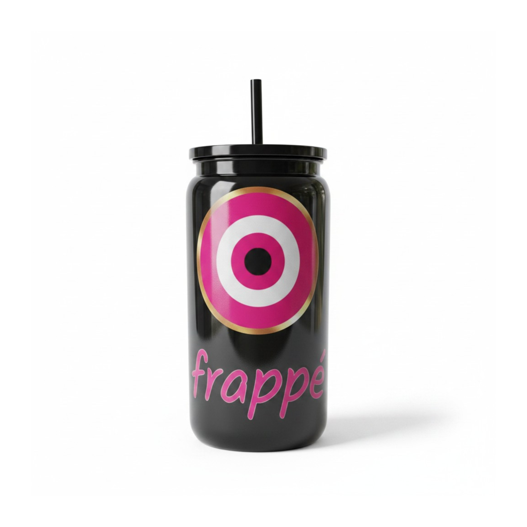 Pink Mati - Black Plastic Can Tumbler
